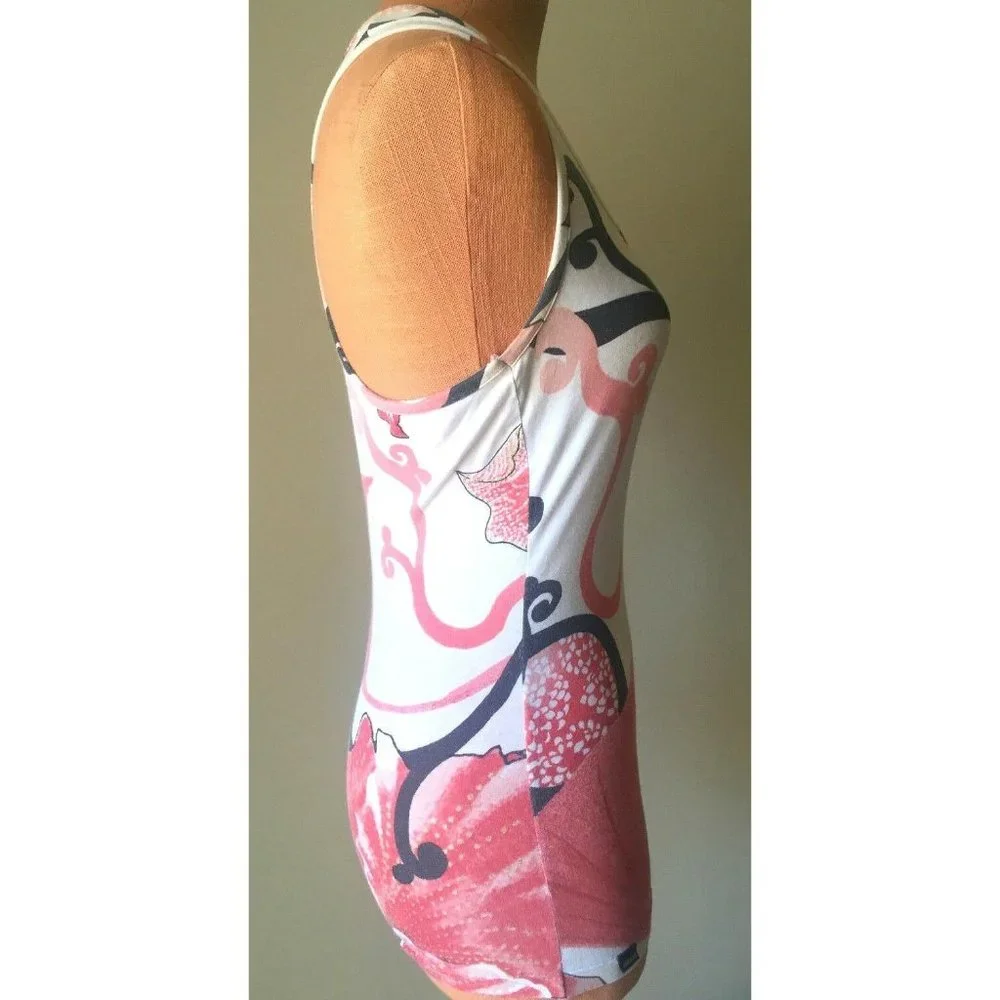 Just Cavalli Women's Tank Top Sleeveless White Red Black Size M 100% Authentic - Picture 5 of 9